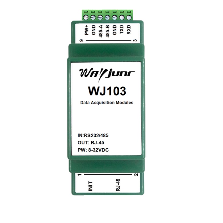 Modbus RTU轉Modbus TCP模塊，RS232/485轉Modbus TCP網絡模塊，WJ103