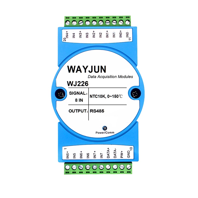8路NTC熱敏電阻溫度轉RS-485/232，數據采集模塊 WJ226